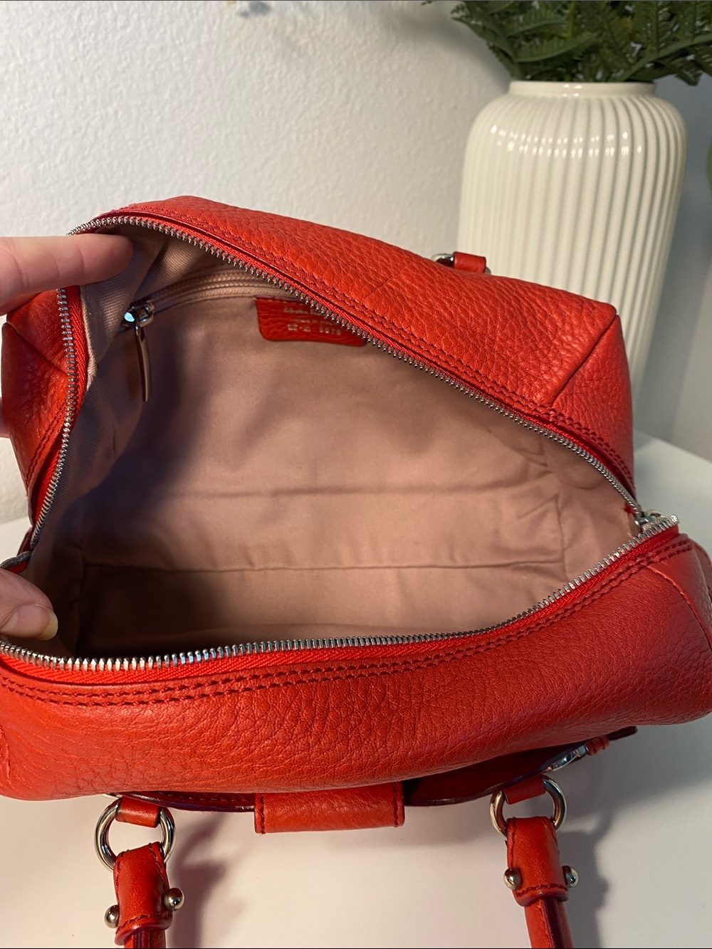 Salvatore Ferragamo Pebble Leather Mini Red Bag - Picture 13 of 16